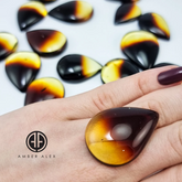 Gradient Amber Drop Cabochon